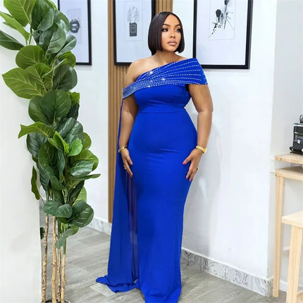 Doyerl Glitter Diamonds Wedding Guest Dress Women Evening Celebrity Off Shoulder Ribbon Elegant Night Club Party Long Dresses