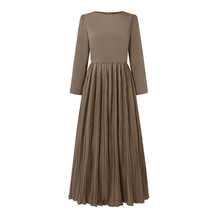 2025 Fashion Autumn Long Sleeve Party Work Dress ZANZEA Women Pleated Maxi Dresses Stylish Long Robe Casual Patchwork Sundress
