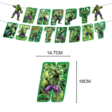 The Avengers Hulk Latex Balloon Superhero Foil Ballons Green Anger Cake Topper Happy Birthday Banner Party Decor Kids Gift Toys