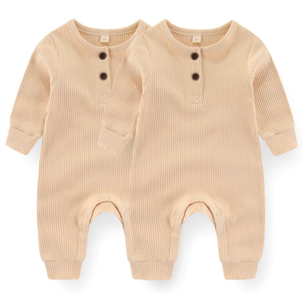 Unisex Rompers 2/3Pieces New Born Baby Girl Clothes Sets 0-24M Baby Boy Clothes Solid Color Zipper Cartoon Autumn Spring Bebes