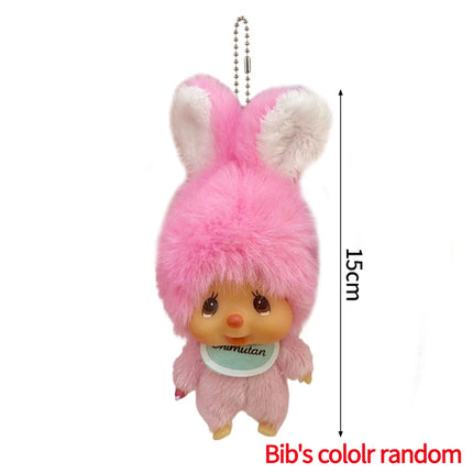 Cute Monchhichi Baby Doll Keychain Birthday Party Gift Monchhichi Hanging Pendant Doll for Bags Cartoon Monkey Pendant