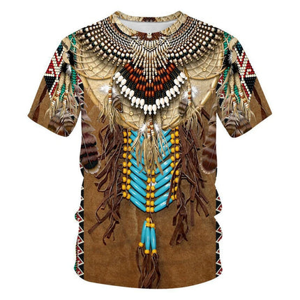 Summer Indian Ethnic Style 3D Print T-Shirts Streetwear Men Fashion Harajuku Casual Oversized O-Neck T Shirt Tees Tops
