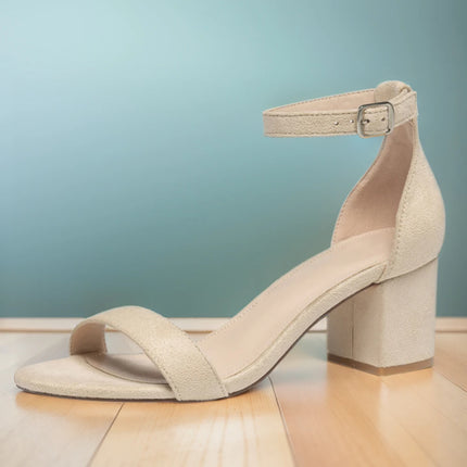 High Heeled Sandals Non Slip Ankle Strap Sandals Comfortable Low Block Dress Pumps Elegant Open Toe Sandals for Party Vacation