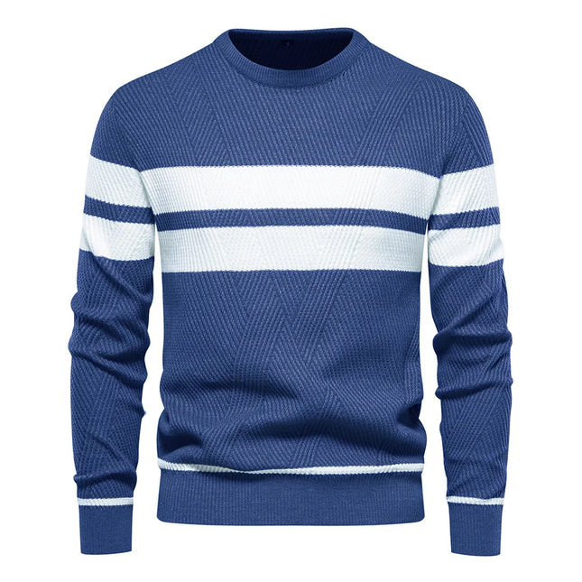 Men Knit Sweater Warm Pullovers Men Sweatshirt Casual Harajuku Jumper Fashion Sweater Stripe Pullover Knitwear Man Winter Clothe