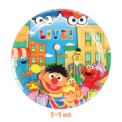 Cute Sesamess Happy Birthday Decor Elmo Balloons Cookie Monster Plate Cup Stickers Party Glasses Party Supplies Event Gifts