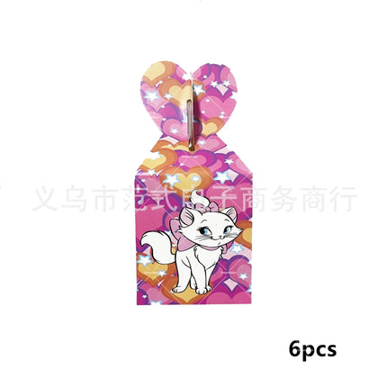 Marie Cat Balloons The Aristocats Party Decoration Cartoon Princess Happy Birthday Banner Tableware Pet Cake Topper Background