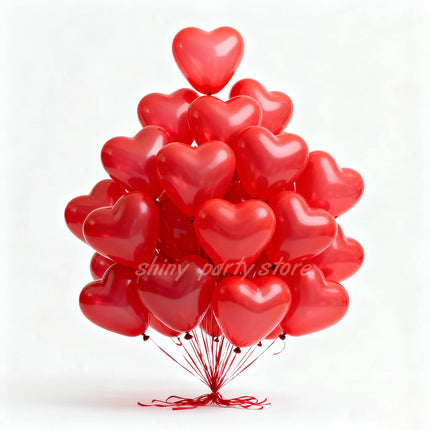 50/100pcs Red Heart Balloons Inflatable Latex Balloon for Valentine Day Wedding Party Anniversary Decoration Supplies Wholesale