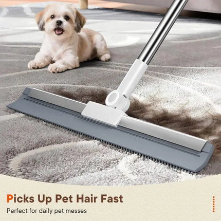 115cm Telescopic Silicone Broom Dual Use Wet Dry Floor Squeegee Water Wiper for Bathroom Toilet Floor Cleaning