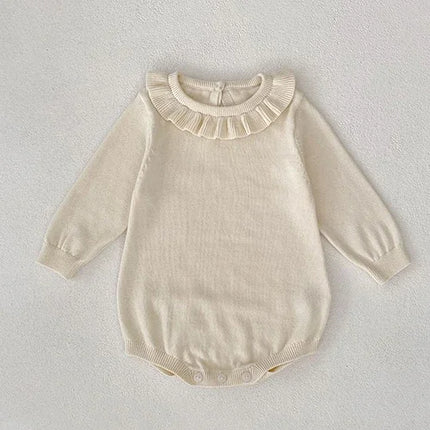 2025 New Autumn 0-24M Newborn Baby Boys Girls Knitted Jumpsuit Sleeveless Solid Color Overalls Toddler Baby Girl Knitted Romper