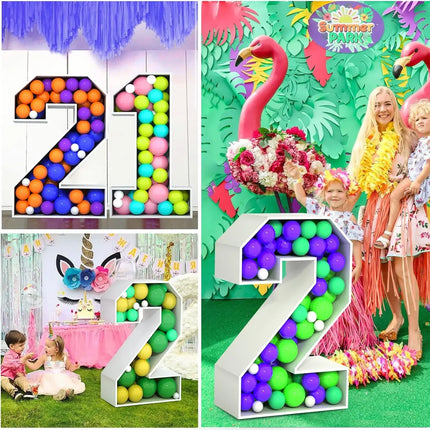 1PC 73cm/28.74inch Marquee Balloon Frame KT Board Numbers 0-9– Large 3D Standee for Birthdays, Anniversaries, Graduations – DIY