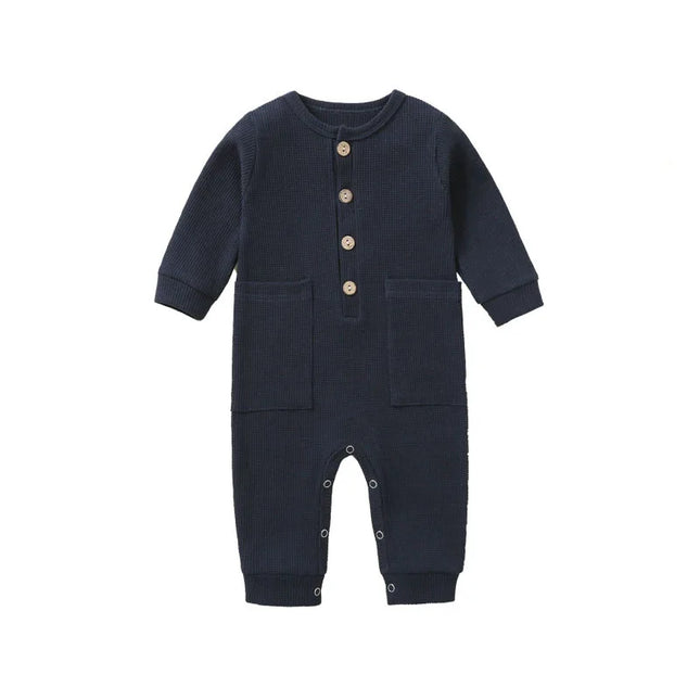 100% Cotton Waffle One-pieces Buy More to Discount Newborn Baby Rompers Sleepsuit Infant Jumpsuits Long Sleeved Jumpers Clothing