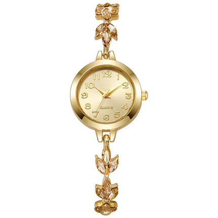 Elegant Women Watches Luxury Rhinestone Bracelet Bracelet Quartz Watch Reloj Mujer Girls Clock Gift（Without Box）