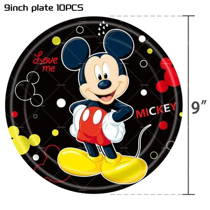 Mickey Balloon Cartoon Mouse Minnie Decorations Party Happy Birthday Banner Cake Topper Disposable Tableware Background Gift Bag