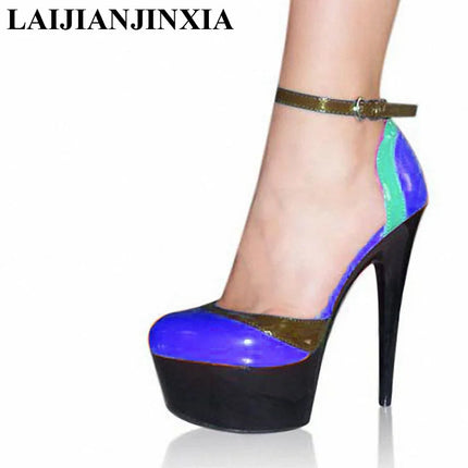 New 13CM/5inches PU Upper Fashion Sexy Exotic High Heel Platform Party Women Pumps Pole Dance Shoes D127
