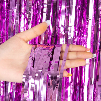 Cheap as a Party Metallic Tinsel Foil Fringe Curtains Backdrop for Birthday New Year Eve Party Photo Wedding Baby Shower Decor