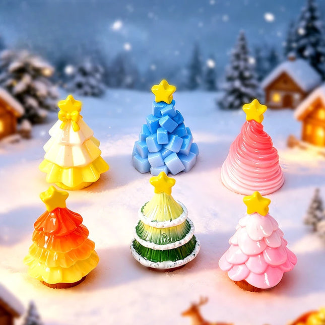 100pcs Wholesale Mini 3D Christmas Tree Resin Charms DIY for Keychain Jewelry Home Desktop Oranment Dollhouse Accessories