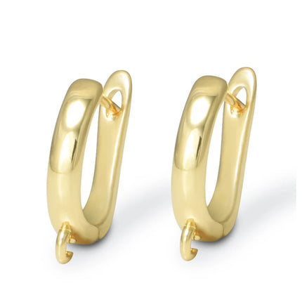 1 Pair 18K Gold/ Rhodium Plated Handmade Smooth Brass Earring Hooks Clasps For DIY Jewelry Making Accessories Hypoallergenic