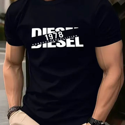 New Trendy Men's Fashion T-shirt, Black T-shirt Comfortable Summer T-shirt, Pure Cotton Short Sleeved T-shirt 2026