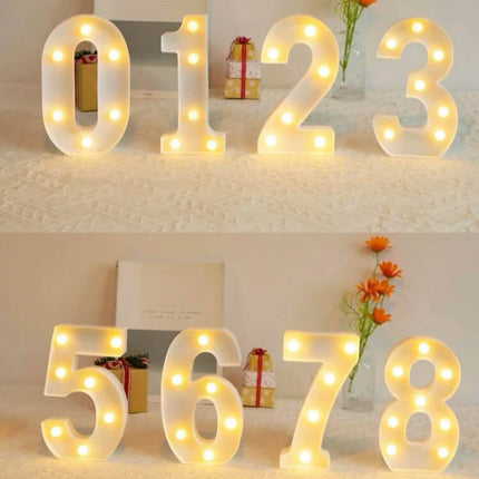 Number 0-9 LED Lights Luminous  Lamp Wedding Decorative Night Light Birthday Party Bedroom Home Decoration