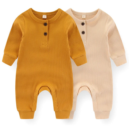 Unisex Rompers 2/3Pieces New Born Baby Girl Clothes Sets 0-24M Baby Boy Clothes Solid Color Zipper Cartoon Autumn Spring Bebes
