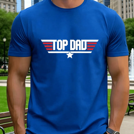 2026 Casual Men's T-shirts Clothing Top Dad Print Short Sleeve T-shirts Plus Size Loose Round Neck Short Sleeve Daily Menswear