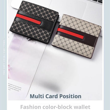 New Style Multi Card Slot Leather Wallet for Men Hand Woven Fashion Simple Ultra Thin Coin Purse
