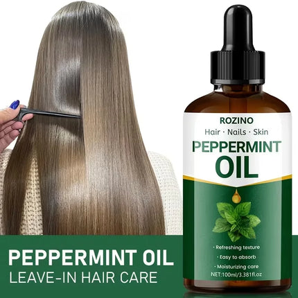 Peppermint Essential Oil: 100% Pure Plant Essential Oil, Suitable for Massage, Shower, Skin Care, Face, Body, Nail, Hair And Eyelash Care. General Use