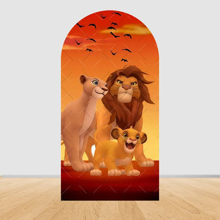 Simba The Lion King Arch Photography Backdrop Cover Elastic Fabric Baby's 1st Birthday Party Decor Photo Studio Background Props