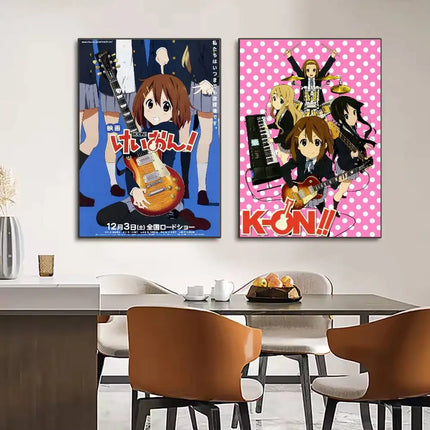 Anime Kawaii Girl K-On Cute Poster HD art sticky wall waterproof home living room bedroom bar aesthetic decoration