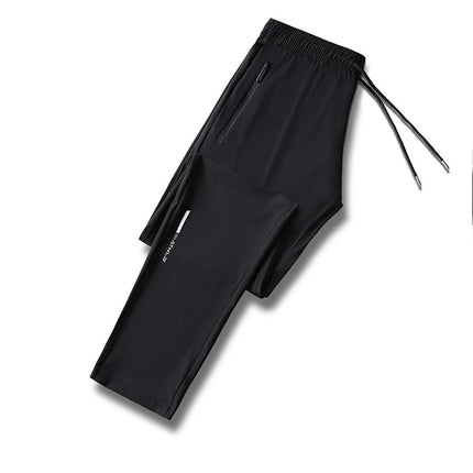High Quality Ice Silk Pants For Men's Summer Slim Casual New Loose High Elasticity Quick Drying Outdoor Running Casual Pants