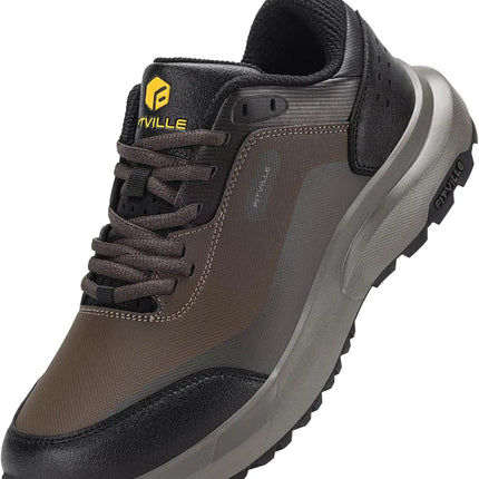 FitVille Men'S Wide Low-Top Hiking & Walking Shoes Waterproof Non-Slip Soft Toe Outdoor Work Footwear With Arch Support, Heel Pain Relief Sneakers For Long Hikes, Trekking, Trails, Wide Feet & All-Day Standing