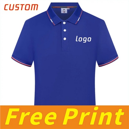 Casual polo shirt, short sleeved T-shirt, men's and women's shirt, personalized customization, printed logo image, embroidered l