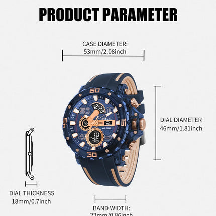 SMAEL 8136 50M Waterproof Military Watch for Men - LED Backlight Alarm Chronograph Stopwatch Shockproof Outdoor