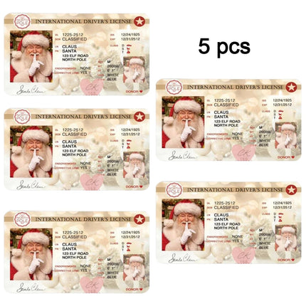 1~10 Cards Santa Claus Flying Licence Christmas Eve Driving Licence Christmas Gift For Children Kids Christmas Decoration 2024