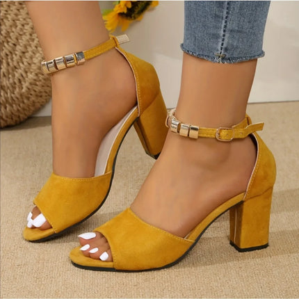 Summer Women High Heels Shoes Fashion Open Toe Fish Mouth Sandals Summer Roman Sandals Women High Heeled Sandals Sandalias Tacón