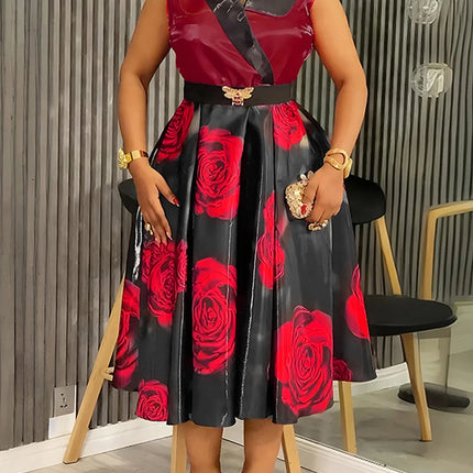 African Dashiki Print Maxi Dresses Elegant Office Ladies Overalls Clothing Party Prom Birthday Women Dress Turkey Ankara Outfits