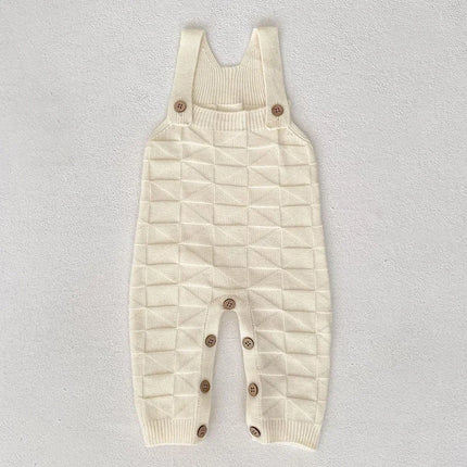 2025 New Autumn 0-24M Newborn Baby Boys Girls Knitted Jumpsuit Sleeveless Solid Color Overalls Toddler Baby Girl Knitted Romper