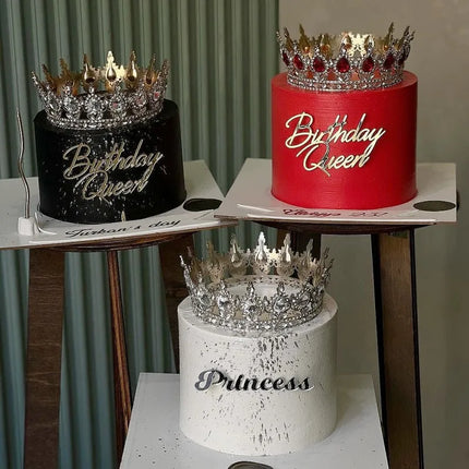 Princess Queen Theme Acrylic Cake Topper for Girls Sweet 16 Mitzvah Baby Shower Birthday Cake Decor Party Celebration Supplies