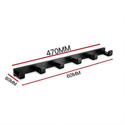 Matt Black 304Stainless Steel 2/4/6 Hook Toilet Brush Holder Toilet Paper Holder Towel Bar Rail Rack Hanger Hook Hardware Set