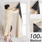 Beige Curtain / 1 PC W70cmxH120cm / Velcro