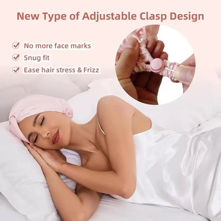 Pure Silk Turban Bonnets For Women Satin Sleeping Bonnet Hat Double Layer Twisted Hair Wrap Adjustable Silk Headwrap Hair Bonnet