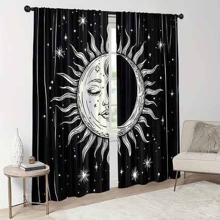 VIKAMA 2 Sets Of Bohemian-Style Curtains, For Room And Living Room Decoration, Blackout Curtains For Home Decoration