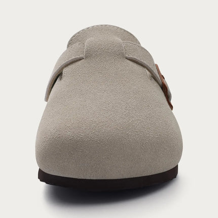 Litfun Retro Cork Clogs Slippers For Men Fashion Men Mules Shoe with Arch Support Unisex Classic Beach Shoes Men's Suede Sandals