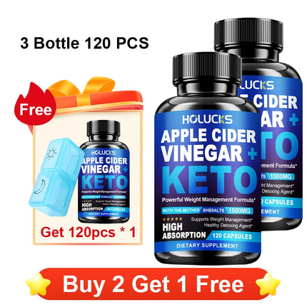 Keto ACV 1500mg Supplement, with Apple Cider Vinegar & GoBHB, for Metabolism & Gut Microbiome Health, Beautify Skin, Vitality