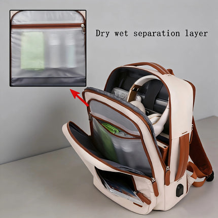 OGEHUAFEE daily commuting computer backpack, computer backpack+three piece set+3pcs storage bag, expandable travel and business laptop backpack, multi-functional lightweight backpack