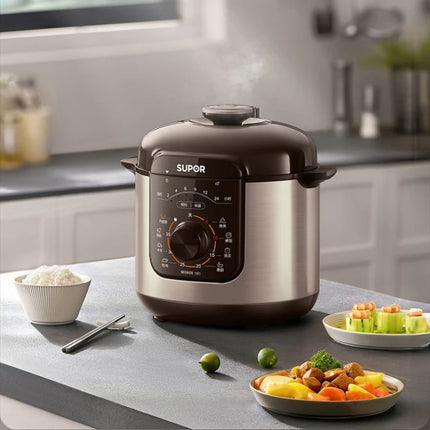 Electric pressure cooker 5/6L double-gallon household rice cooker large capacity intelligent multi-function fully automatic