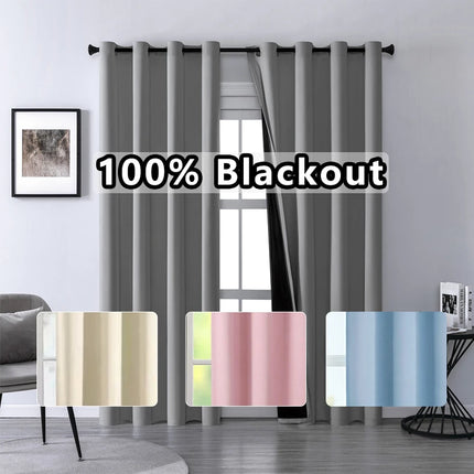 1panel Solid 100% Blackout Curtains with Grommets, Total Privacy Drapes for Bedroom, Beautiful Curtains for Living Room