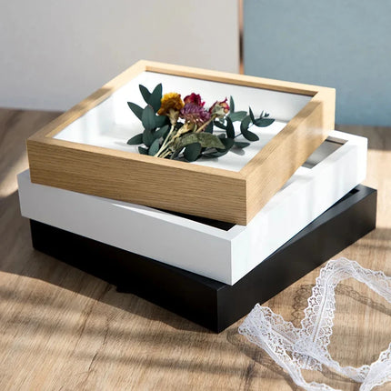 9-inch Shadow Box with a depth of 3cm wooden frame, used for displaying 3D works, Nordic DIY wooden frame photo decoration