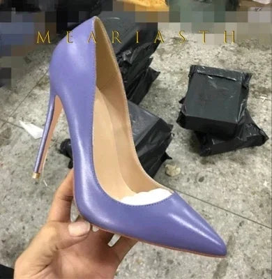 Black patent leather red soled high heels for women 2025 new professional temperament pointed shallow mouth sexy single shoes