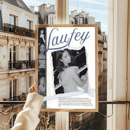 Singer Cute L-LaufeyS Modern Wall Art Poster Sticker For Living Room Bedroom Bar Home Decor Mural Painting Decoration